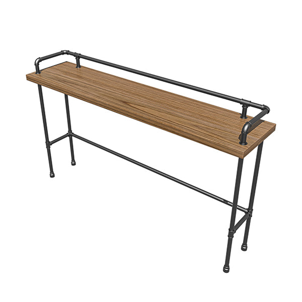Industrial Metal Pub/Bar Table with Wood Top Counter Wine Table