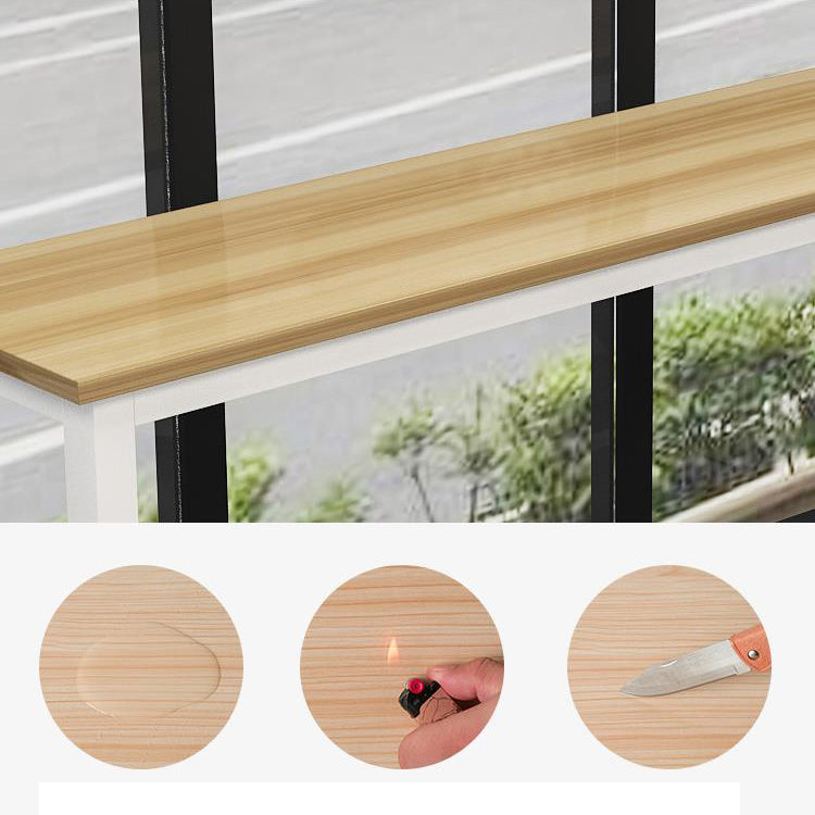 Metal and Wood Rectangular Table, Modern Style Home Living Room Kitchen Bar Table