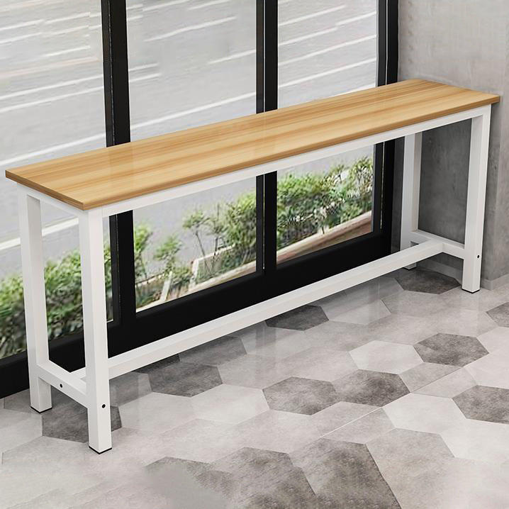 Metal and Wood Rectangular Table, Modern Style Home Living Room Kitchen Bar Table