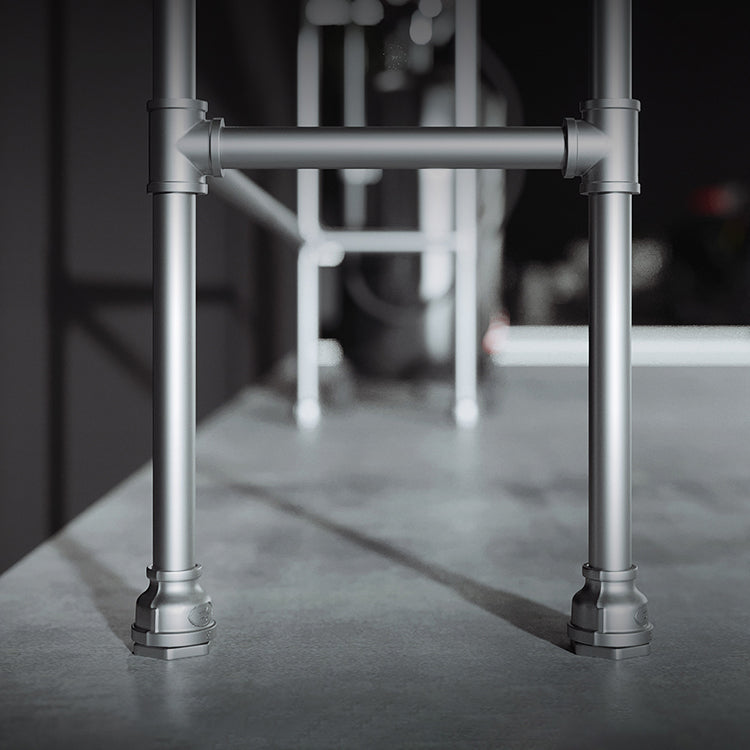 Industrial Metal Pub/Bar Table Wood Top Counter Wine Table with Footrest