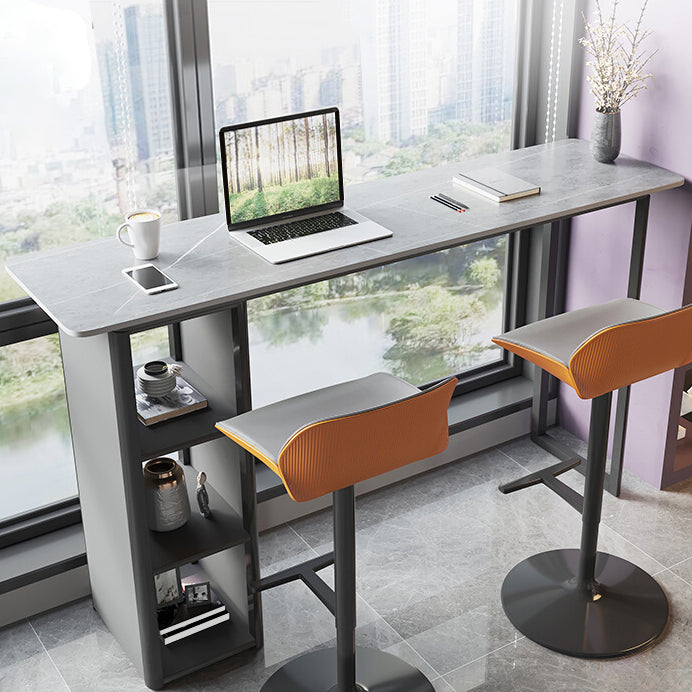 Metal and Slate Rectangular Table, Gorgeous Style Home Minimalist Balcony Bar Table