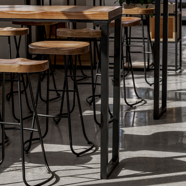 Modern Solid Wood Bar Table Rectangle Dining Table for Kitchen Living Room Coffee Room