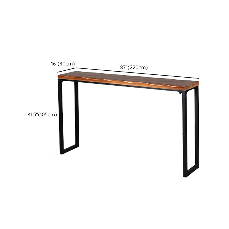 Modern Solid Wood Bar Table Rectangle Dining Table for Kitchen Living Room Coffee Room