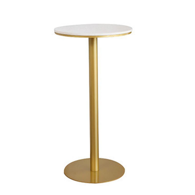 Glam Pub Height Dining Table Stone and White Bar Table for Living Room