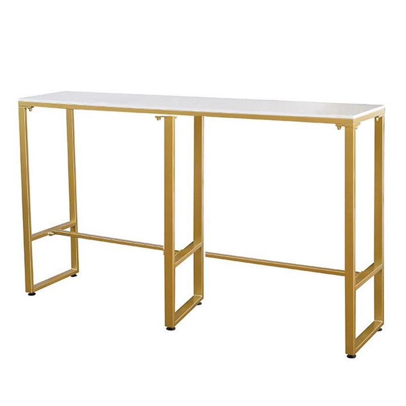 Glam Pub Height Dining Table Stone and White Bar Table for Living Room