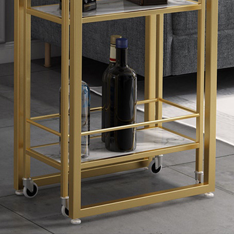 Rectangle Top Table Pub Height Dining Table with Gold Base for Bar