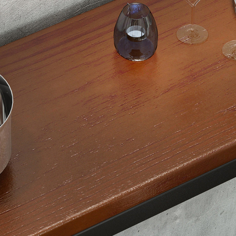 Trestle Base Dining Table Rectangle Brown Solid Wood Bar Table for Kitchen Living Room