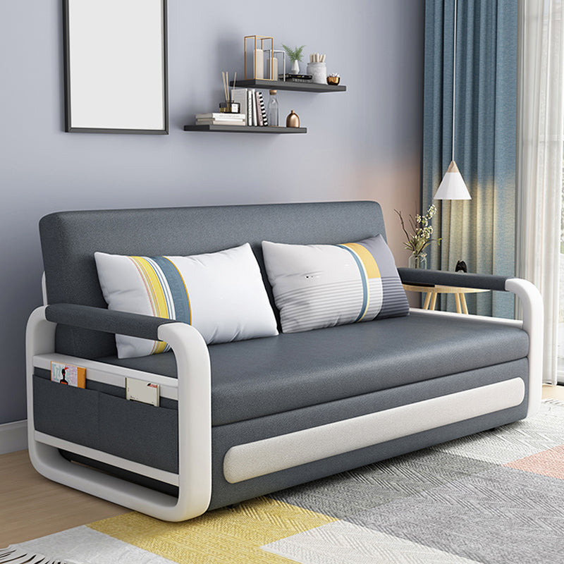 Scandinavian Sofa Bed Metal Fabric Upholstered Storage No Theme Bed