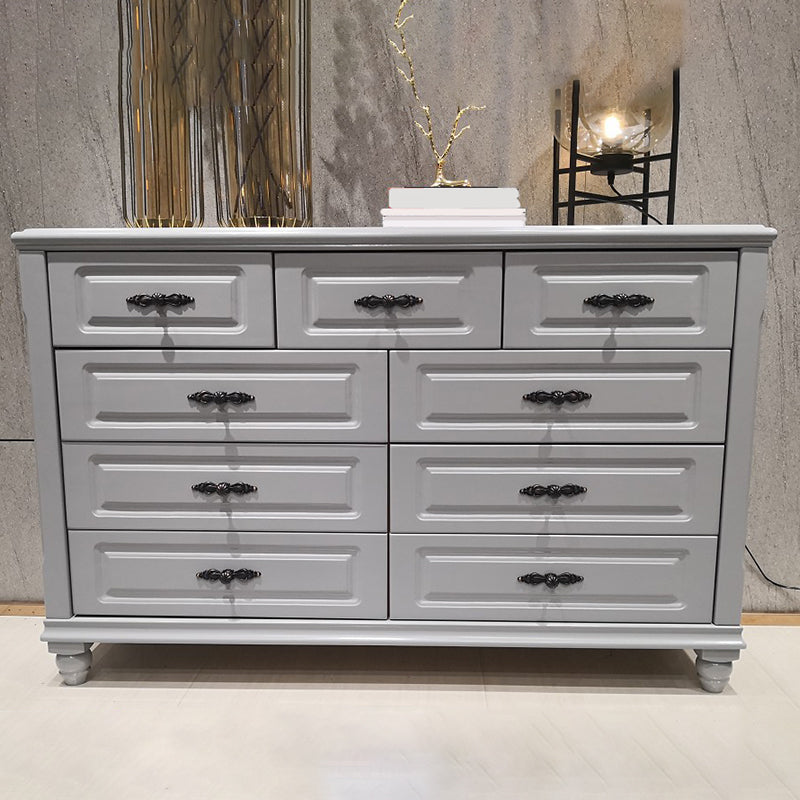 Traditional Horizontal Bedroom Chest Wooden Storage Chest with Drawers