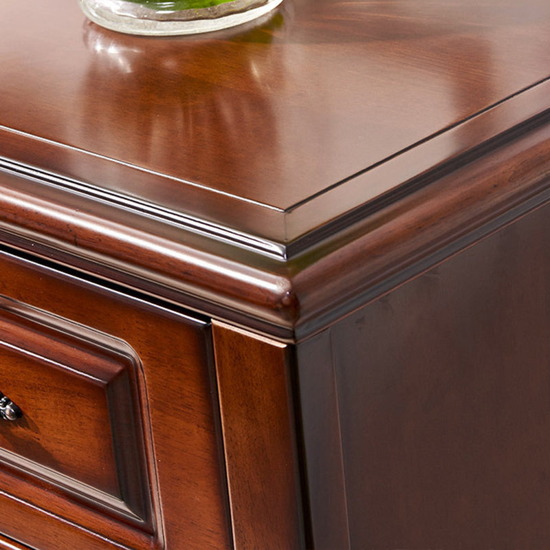 Traditional Horizontal Bedroom Chest Wooden Storage Chest with Drawers