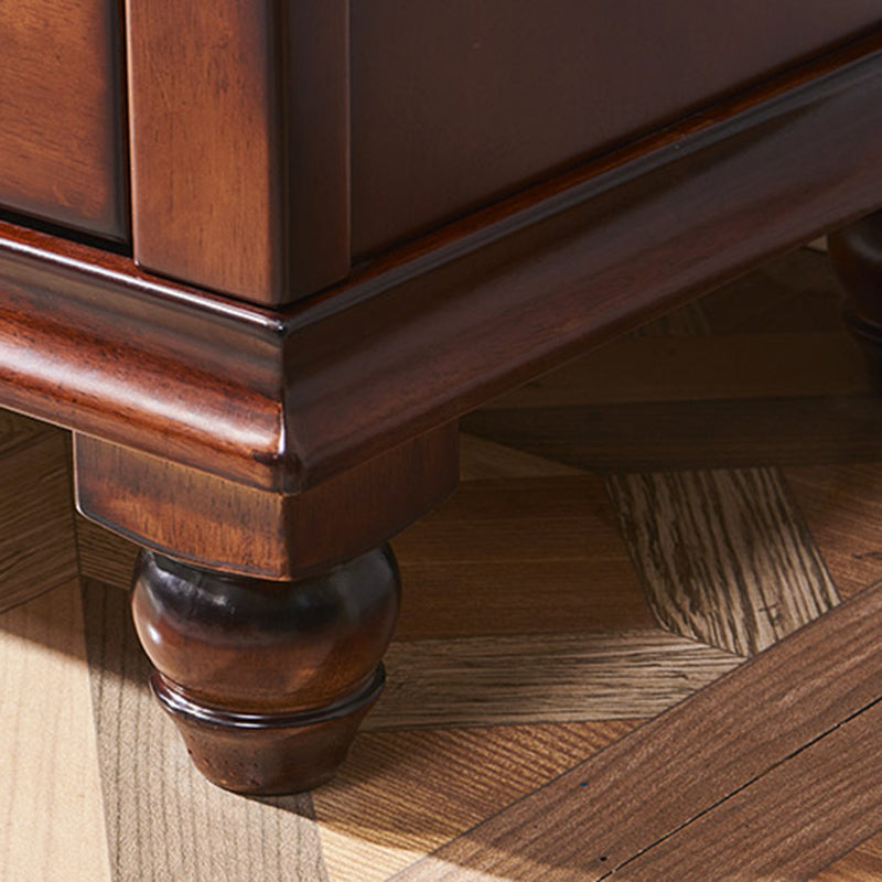 Traditional Horizontal Bedroom Chest Wooden Storage Chest with Drawers