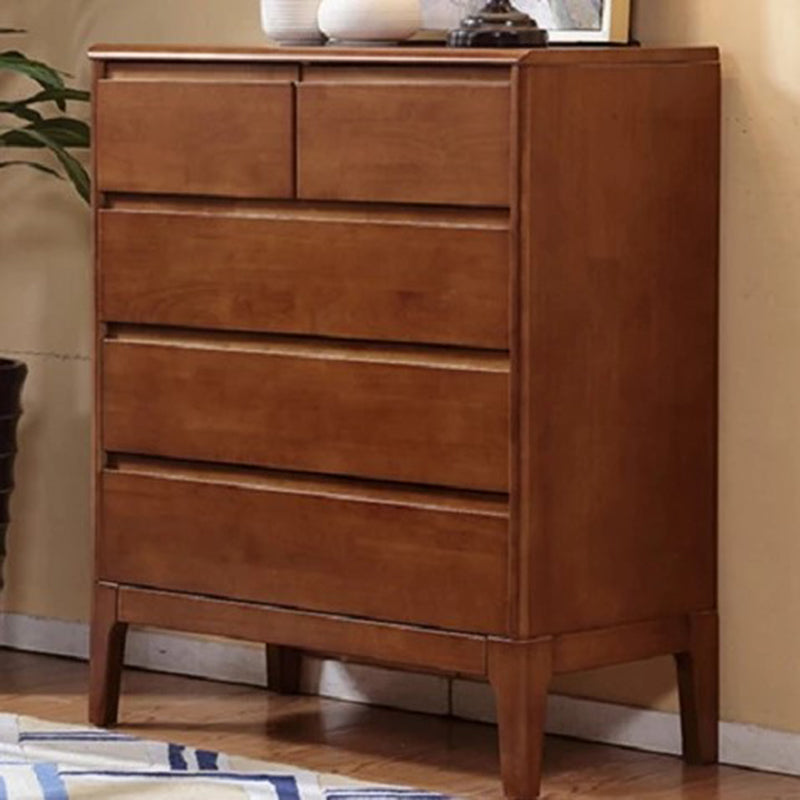 Contemporary Rubber Wood Storage Chest Bedroom Chest with Drawers