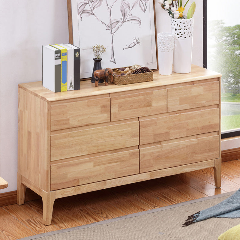 Contemporary Rubber Wood Storage Chest Bedroom Chest with Drawers