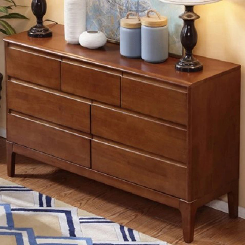 Contemporary Rubber Wood Storage Chest Bedroom Chest with Drawers