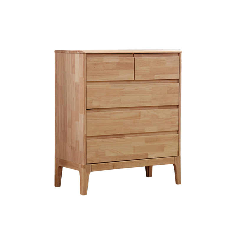 Contemporary Rubber Wood Storage Chest Bedroom Chest with Drawers