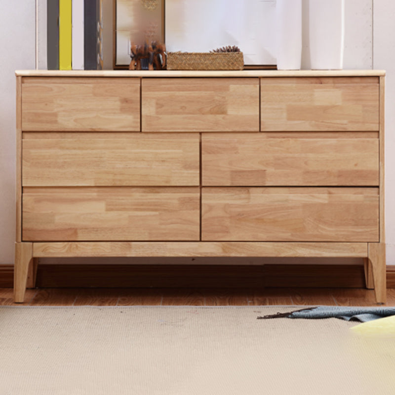 Contemporary Rubber Wood Storage Chest Bedroom Chest with Drawers