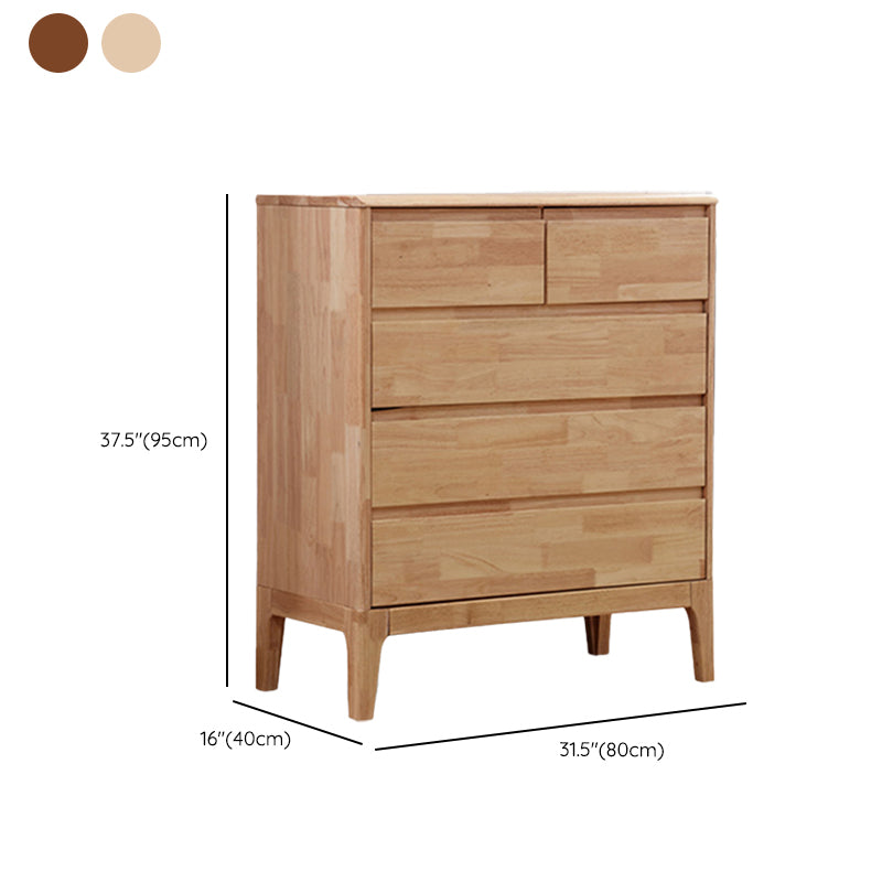 Contemporary Rubber Wood Storage Chest Bedroom Chest with Drawers