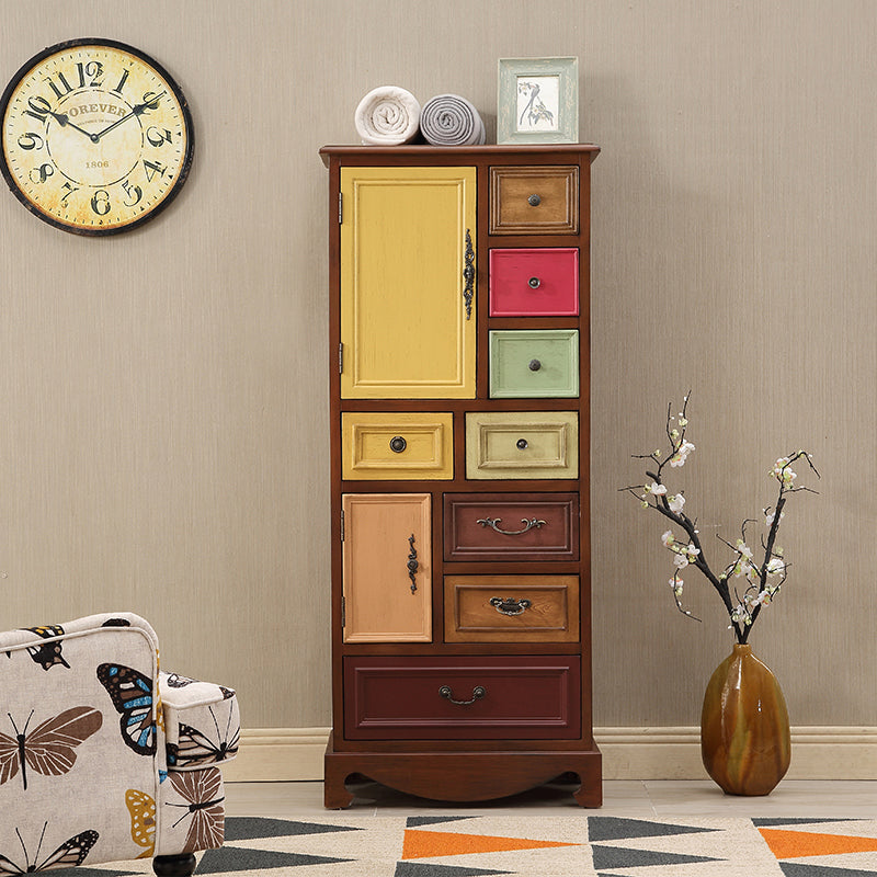 Nautical Bedroom Wooden Storage Chest Vertical Chest with Drawers