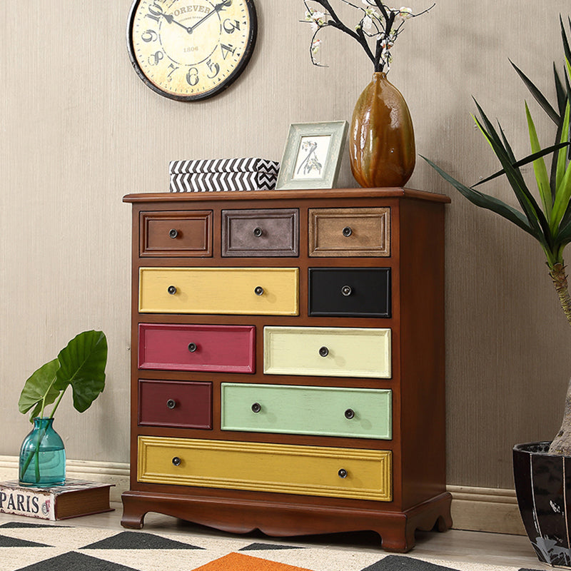 Nautical Bedroom Wooden Storage Chest Vertical Chest with Drawers