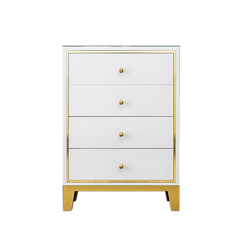 Glam Vertical Bedroom Chest Wooden Storage Chest with Drawers