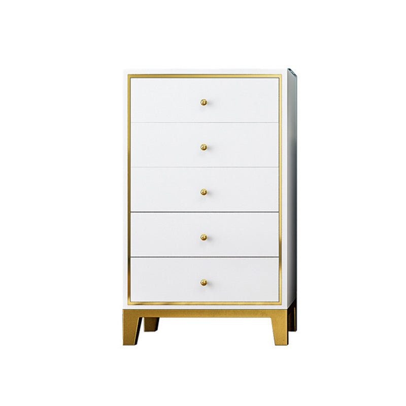 Glam Vertical Bedroom Chest Wooden Storage Chest with Drawers