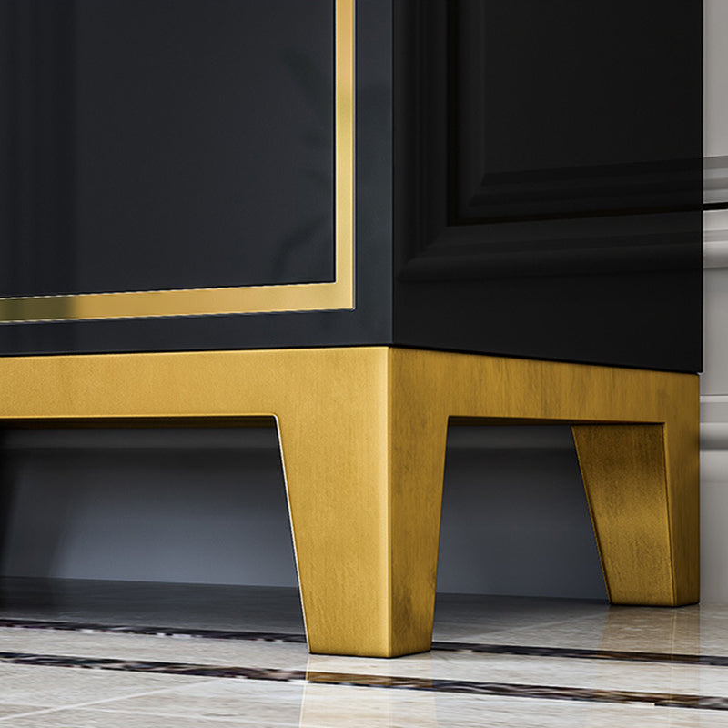 Glam Vertical Bedroom Chest Wooden Storage Chest with Drawers