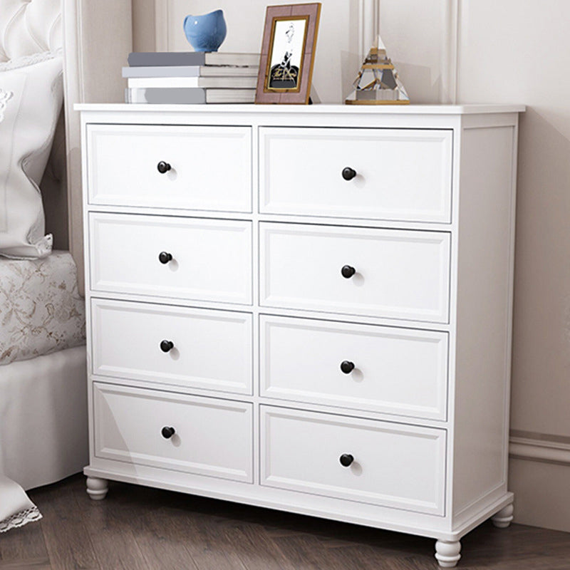 13.8" W Vertical Chest Solid Wood White Storage Chest with Drawers
