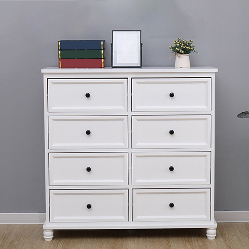 13.8" W Vertical Chest Solid Wood White Storage Chest with Drawers