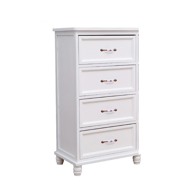 13.8" W Vertical Chest Solid Wood White Storage Chest with Drawers