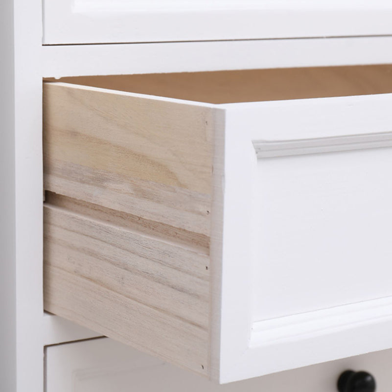 13.8" W Vertical Chest Solid Wood White Storage Chest with Drawers