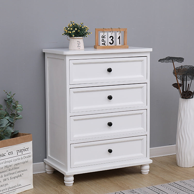 13.8" W Vertical Chest Solid Wood White Storage Chest with Drawers
