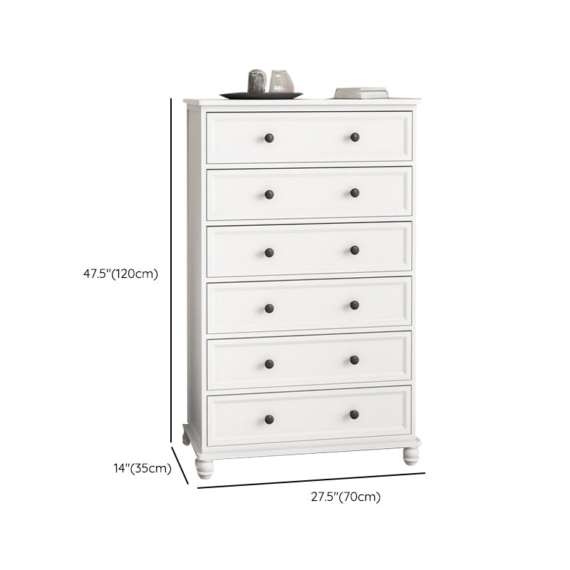 13.8" W Vertical Chest Solid Wood White Storage Chest with Drawers
