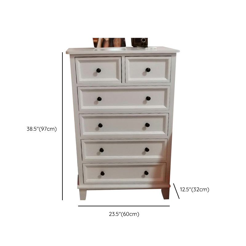 13.8" W Vertical Chest Solid Wood White Storage Chest with Drawers