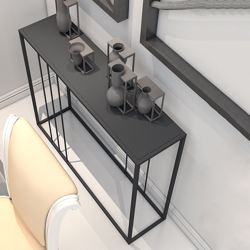 29.53" Tall Modern Accent Table Iron Console Table with 1 Shelf