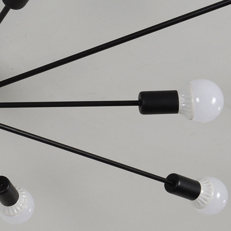10 Lights Semi Flush Ceiling Light Mid-Century Metal Ceiling Light Fixture
