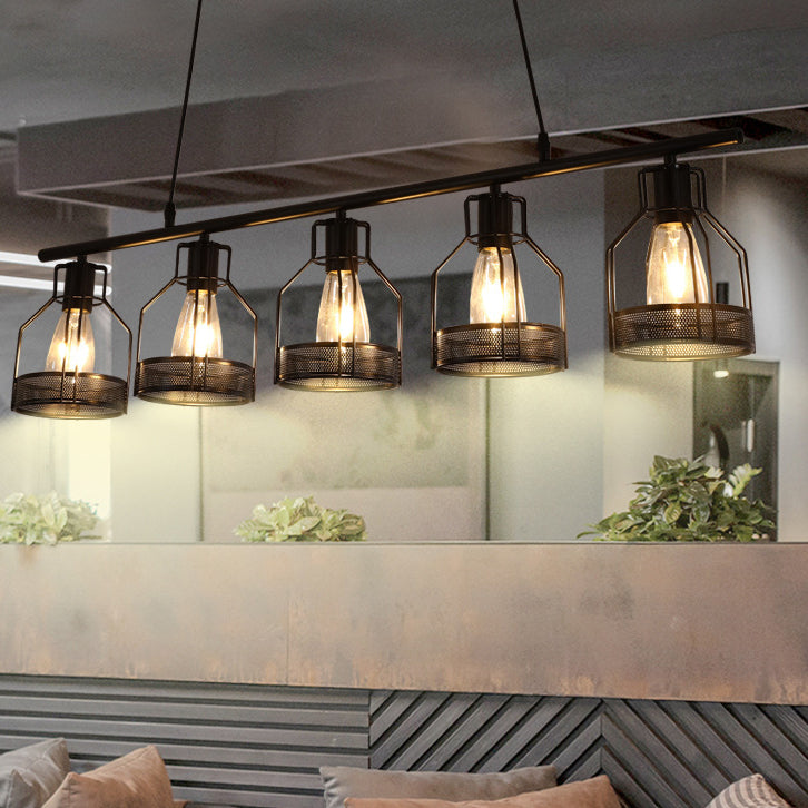 Metal Island Pendant Industrial Style Island Light Fixtures for Living Room