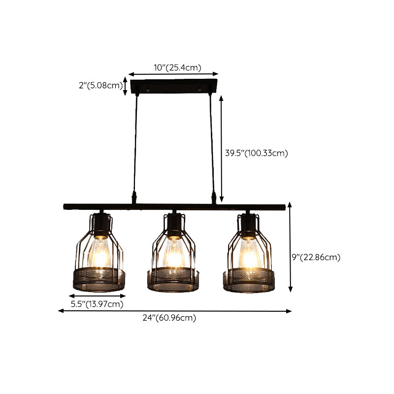 Metal Island Pendant Industrial Style Island Light Fixtures for Living Room