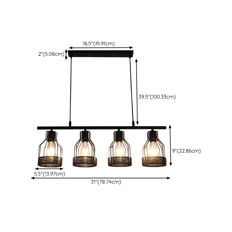 Metal Island Pendant Industrial Style Island Light Fixtures for Living Room