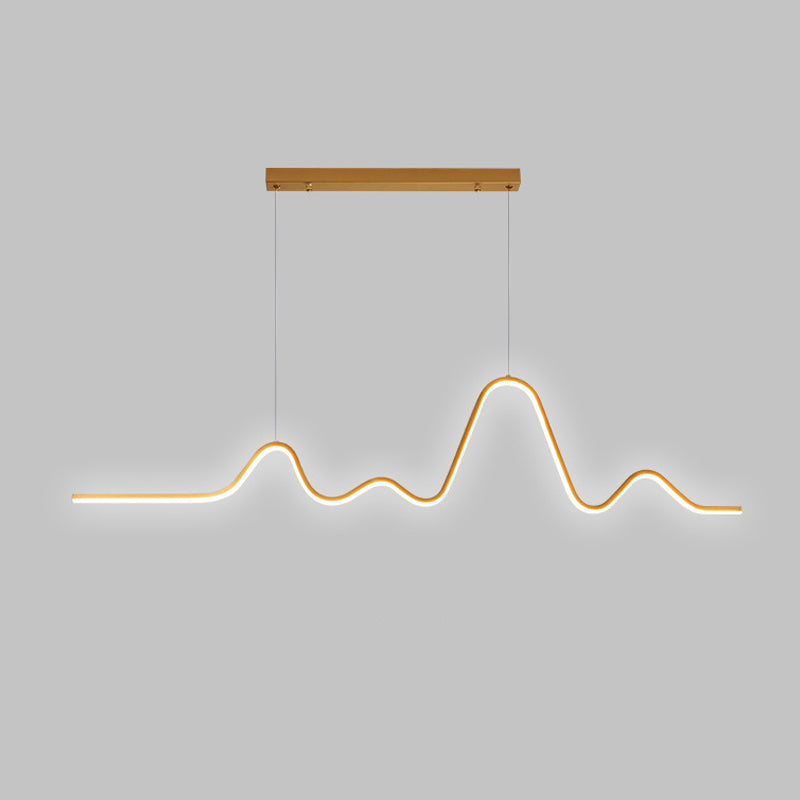 Modern Polish Finish LED Ceiling Light Metal Kitchen Island Lighting for Room