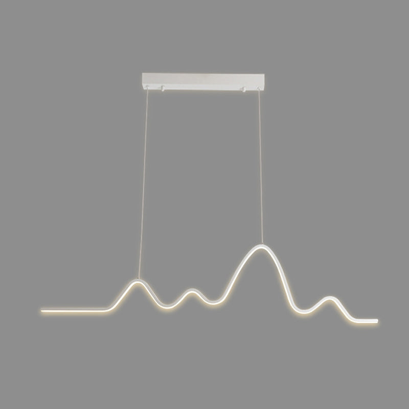 Modern Polish Finish LED Ceiling Light Metal Kitchen Island Lighting for Room