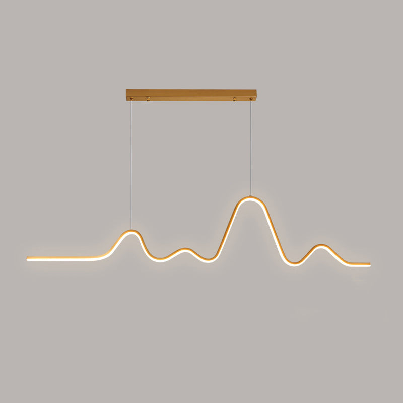Modern Polish Finish LED Ceiling Light Metal Kitchen Island Lighting for Room