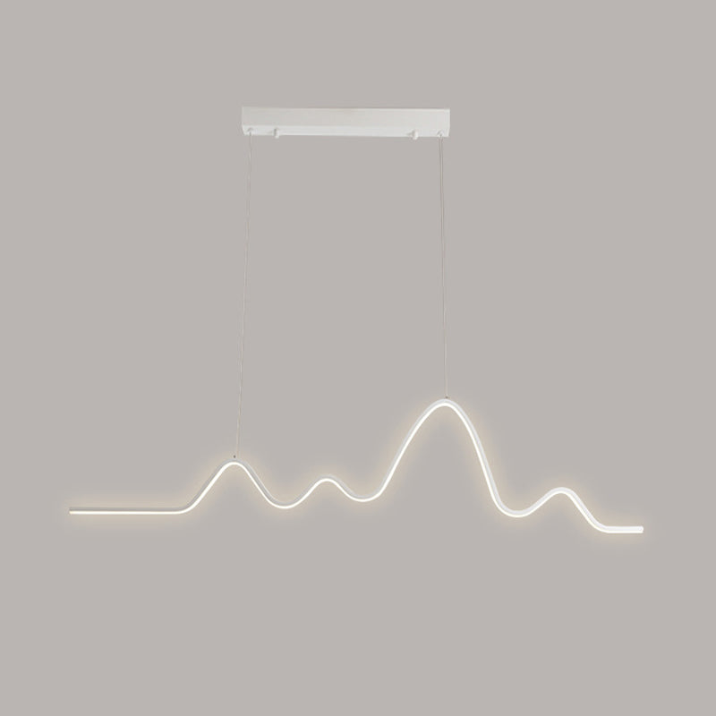 Modern Polish Finish LED Ceiling Light Metal Kitchen Island Lighting for Room