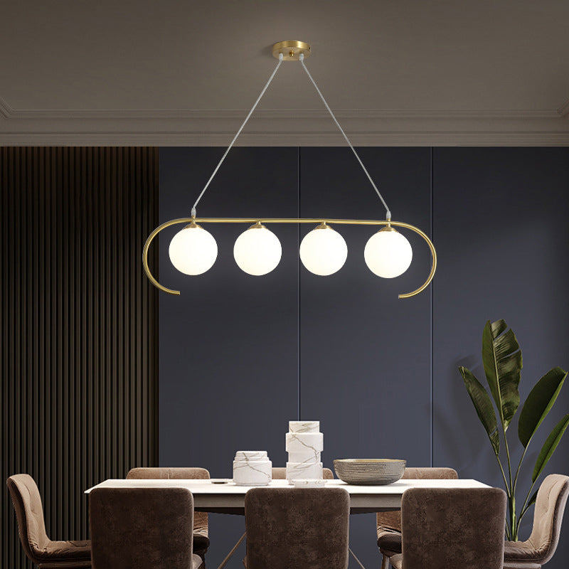 Modern Kitchen Pendant Lamps Globe Glass Island Light for Dining Table