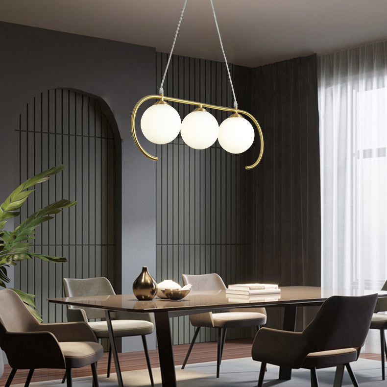Modern Kitchen Pendant Lamps Globe Glass Island Light for Dining Table