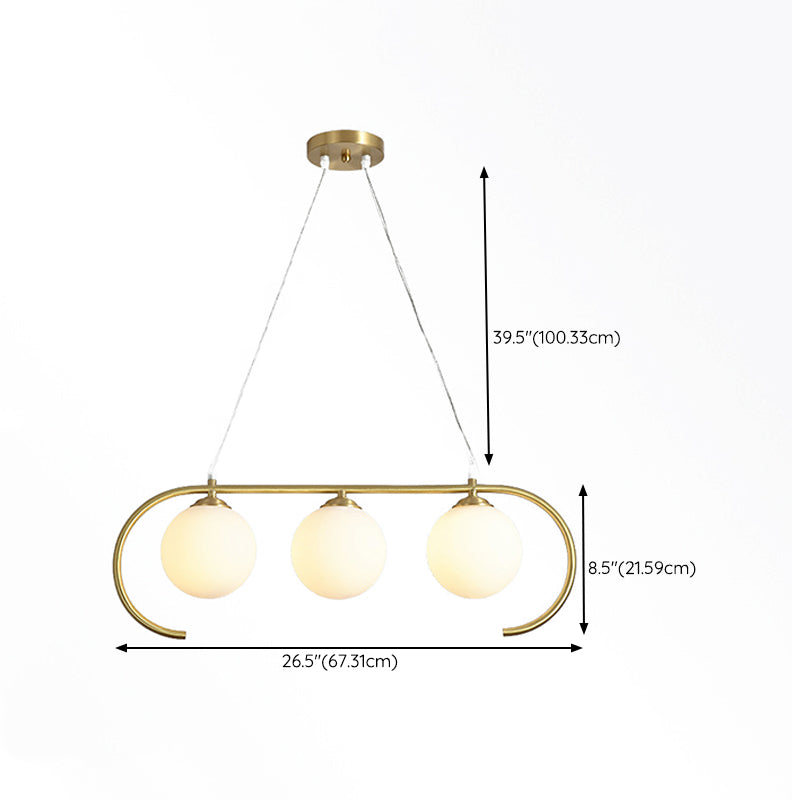 Modern Kitchen Pendant Lamps Globe Glass Island Light for Dining Table