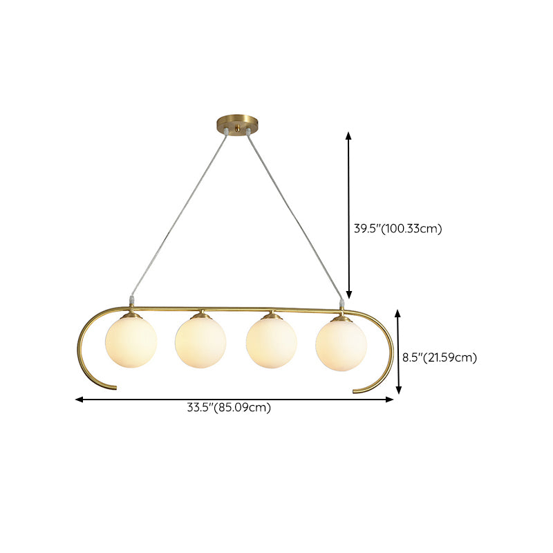 Modern Kitchen Pendant Lamps Globe Glass Island Light for Dining Table
