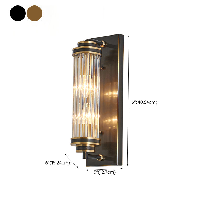 Modern Style Cylinder Shape Wall Light Crystal 2 Light Sconces for Bedroom
