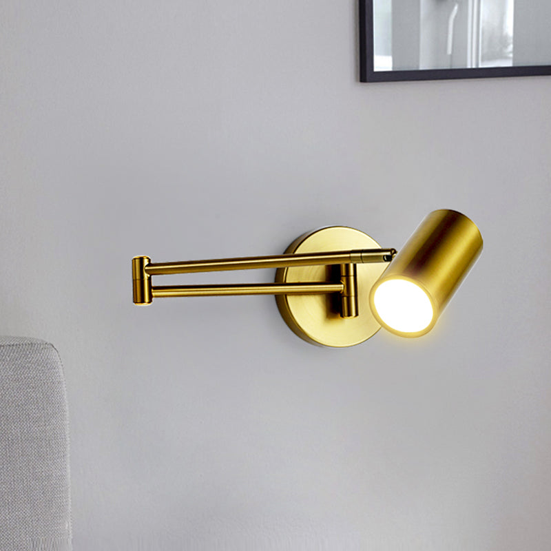 1 Light Swing Arm Flush Mount Wall Sconce Simplicity Metal Wall Mount Lamp