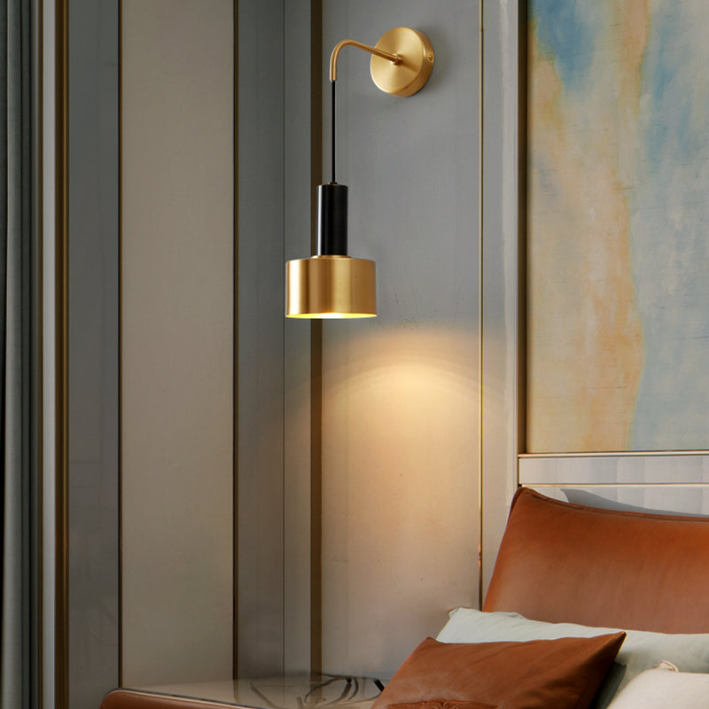 1 Light Cylinder Wall Sconce Modern Style Metal Sconces for Bedroom