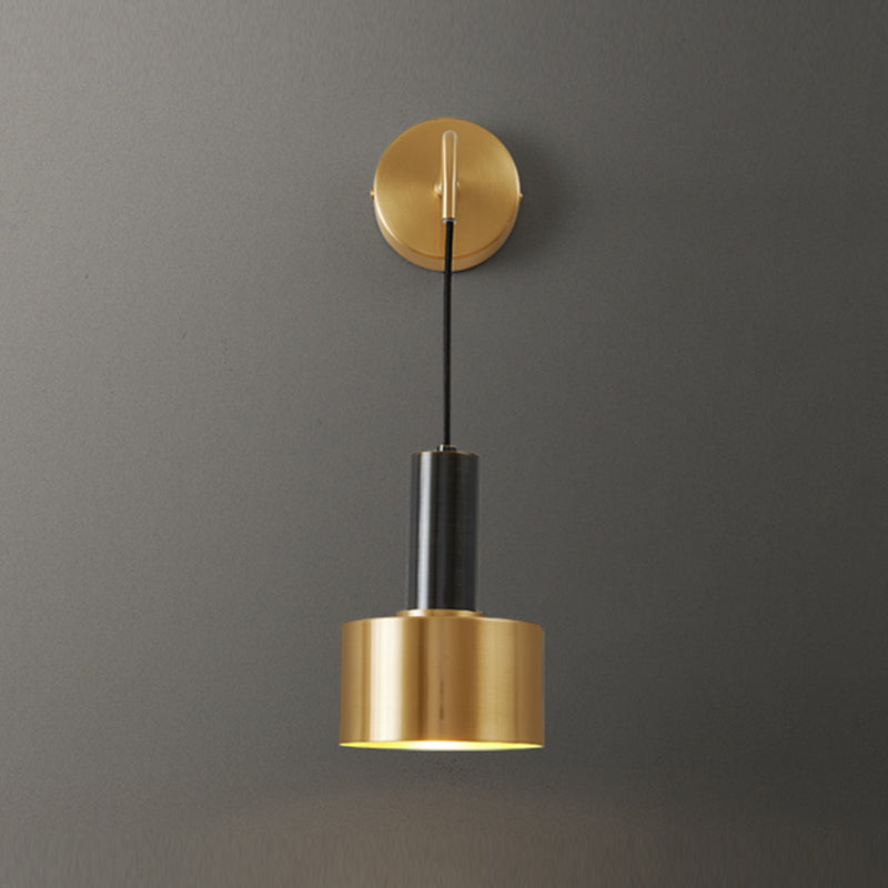 1 Light Cylinder Wall Sconce Modern Style Metal Sconces for Bedroom